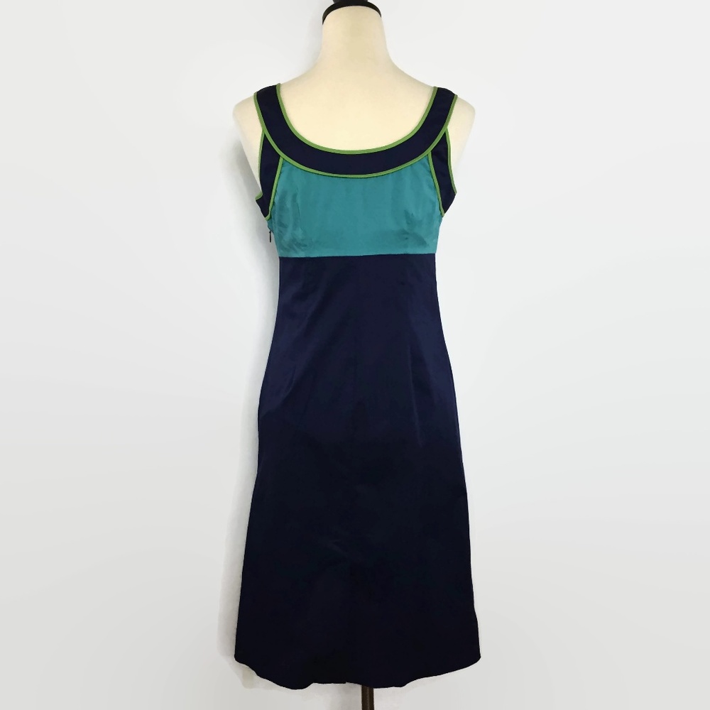 Boden Blue Color Blocked Dress w/Green Trim - Picture 4 of 8